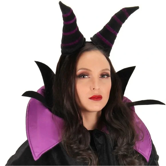 Dark Grunge Whimsigoth Halloween Costume Disney Villains Maleficent Horns & Cape - Picture 1 of 8
